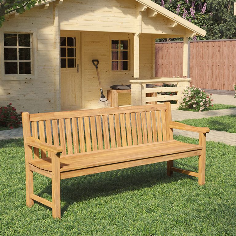 Onlywood Panca in Teak da giardino NORWICH - 180 x 51 x 91 h cm-0