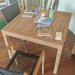 Onlywood Tavolo da giardino in Teak Quadrato - 100 x 100 x 75 h cm -56161