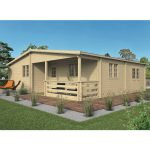 Onlywood Casetta in legno abitabile 60 Mq AZORES - 941 x 848 cm - Spessore 70 mm-0