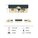 Onlywood Casetta in legno abitabile 70 Mq FINN - 1040 x 740 cm-55544