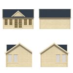 Onlywood Casetta in Legno Abitabile 20 Mq CLOCKHOUSE - 550 x 400 cm -55410