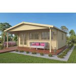 Onlywood Casetta in Legno Abitabile 30 Mq RUNE - 595 x 795 cm - Spessore 70 mm-55496