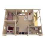 Onlywood Casetta in legno abitabile 50 Mq KAY - 800 x 595 cm - Spessore 70 mm-55514