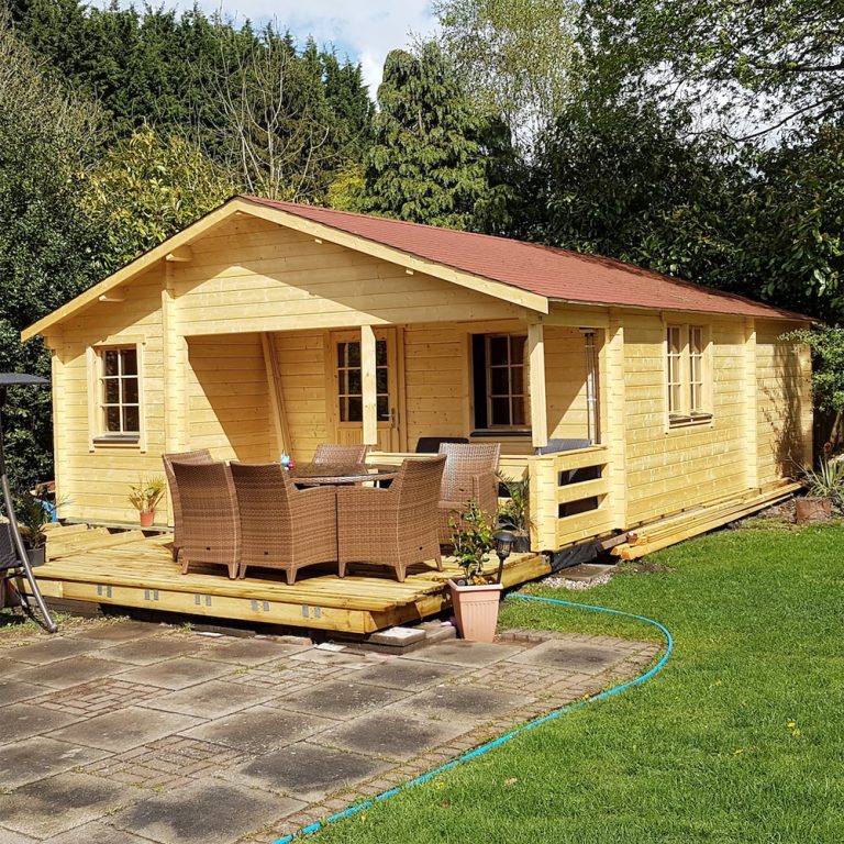 Onlywood Casetta in legno abitabile 50 Mq KAY - 800 x 595 cm - Spessore 70 mm-0