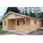 Onlywood Casetta in legno abitabile 50 Mq KAY - 800 x 595 cm - Spessore 70 mm-55515