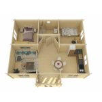 Onlywood Casetta in legno abitabile 50 Mq MULLINGAR - 850 x 790 cm - Spessore 70 mm-55471