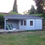 Onlywood Casetta in legno con tettoia laterale OLSON 705 X 300 cm-55318