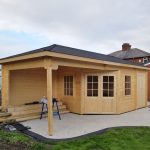 Onlywood Casetta in legno con tettoia laterale OLSON 705 X 300 cm-0