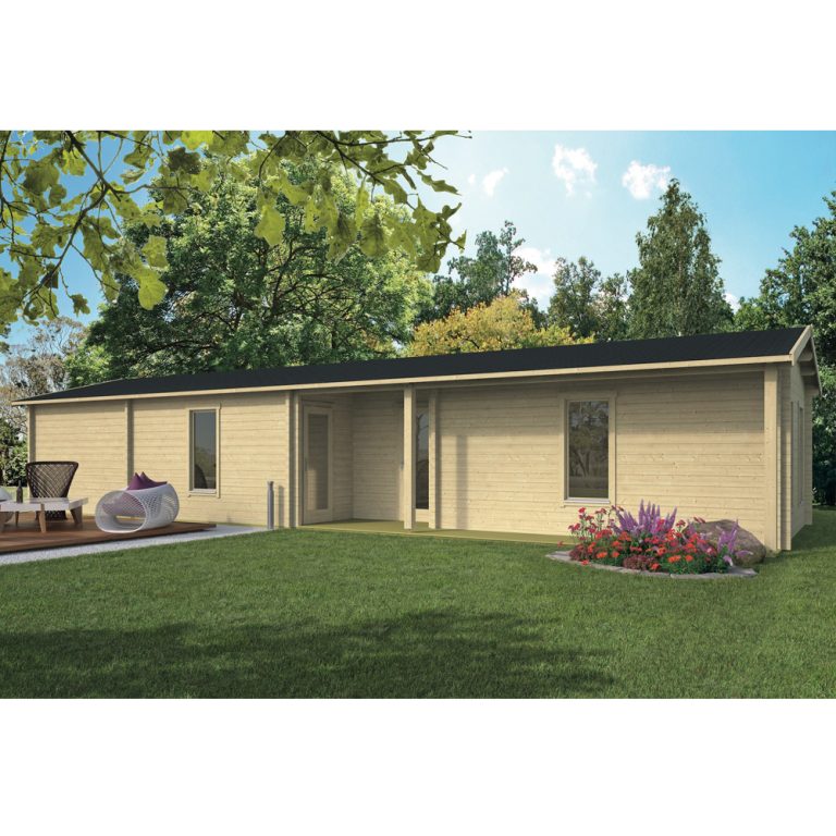 Onlywood Casetta in legno abitabile 50 Mq SLANE - 1400 x 490 cm - Spessore 70 mm-0