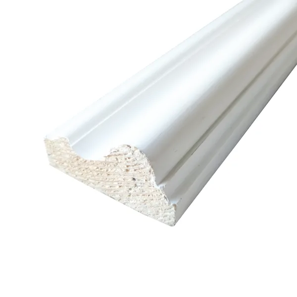 Cornice per Boiserie in Legno Massello Laccato Bianco 61 x 30 mm - Asta da 3 m-0