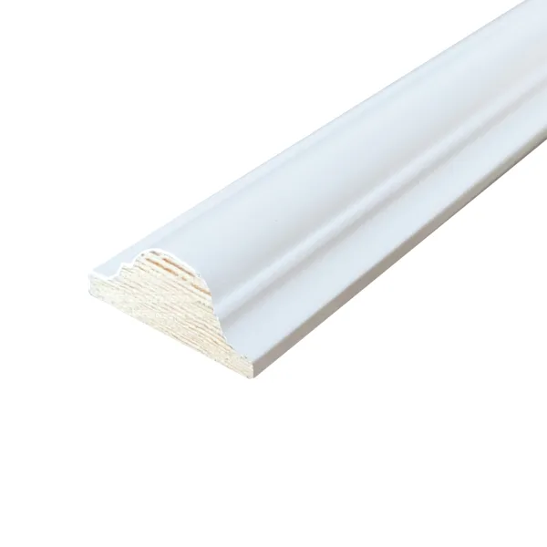 Cornice per Boiserie in Legno Massello Laccato Bianco 30 x 13 mm - Asta da 3 Metri