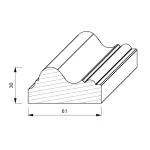 Cornice per Boiserie in Legno Massello Laccato Bianco 61 x 30 mm - Asta da 3 m - foto 3