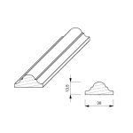 Cornice per Boiserie in Legno Massello Laccato Bianco 30 x 13 mm - Asta da 3 Metri-56453