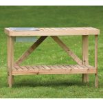 Onlywood Banco da lavoro in legno trattato 122 x 46 x 82 h. cm-58295