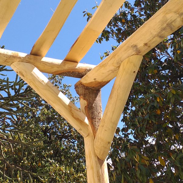 MEZZI PALI Ombreggianti - COPERTURA per pergole in castagno scortecciato-400 x 500 cm-0