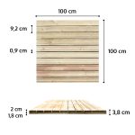 Onlywood Piastrelle in legno da esterno STRONG 100x100x3,8 cm - Conf 6 pezzi-58823