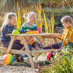 Onlywood Tavolo Picnic per Bambini in Legno Trattato - 95x90x50 h cm -0