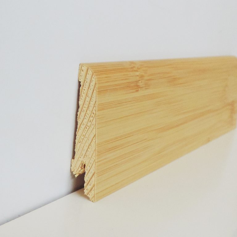 Battiscopa Impiallacciato Bamboo Listellare Orizzontale Naturale - 60 x 15/10 mm - Inclinato - Asta 2,5 m-0