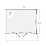 Onlywood Casetta in legno da giardino BLACKPOOL - 440 X 340 cm -77438