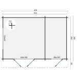 Onlywood Casetta in legno da giardino FRAGA - 450 X 300 cm - Spessore 34 mm-77353