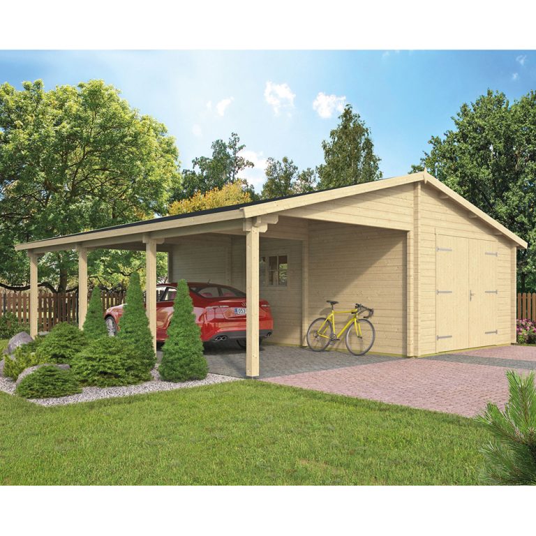 Onlywood Copertura in legno per auto BERGRREN - 830 x 765 cm -0