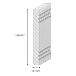 Battiscopa Legno BIANCO Laccato - Modello VENEZIA - 160 x 18 mm - Sagomato - foto 2