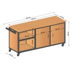 Mobiletto Cucina da Esterno 190 x 57 x 88 h. cm-78877