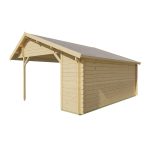 Onlywood Gazebo in Legno Chiuso THURINGER 500x350 cm con Frangivista-78658