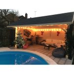 Onlywood Gazebo in Legno Chiuso THURINGER 500x350 cm con Frangivista-78662