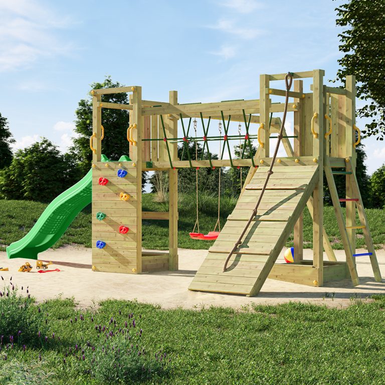 Parco Giochi in Legno Autoclavato Fungoo MAXY FUNNY-0