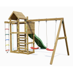 Parco Giochi in Legno Autoclavato Fungoo MIXTER Torre con Scivolo e Altalena Doppia-78712