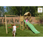 Parco Giochi in Legno Autoclavato Fungoo MIXTER Torre con Scivolo e Altalena Doppia-78714