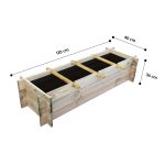 Onlywood Confezione 2 Pezzi Orti Rialzati 4 Scomparti in Legno Trattato 120 x 40 x 36 cm-79620