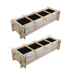 Onlywood Confezione 2 Pezzi Orti Rialzati 4 Scomparti in Legno Trattato 120 x 40 x 36 cm-0