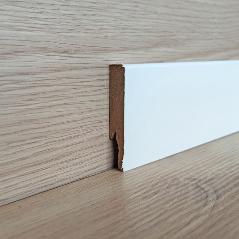 Onlywood Stock 96 ML Battiscopa MDF Bianco Liscio EVE - 14 x 75 mm - Verniciabile-0