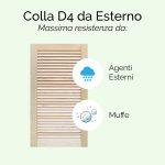 Onlywood Confezione 2 Persiane in Legno da Esterno in Pino Naturale Massello - 600 x 1000 mm-80125