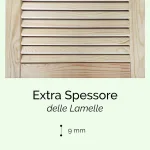 Onlywood Persiane da Esterno/Interno in Pino Naturale - L 60 x H 70-200 cm - foto 5