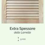 Onlywood Confezione 2 Persiane in Legno da Esterno in Pino Naturale Massello 600 x 1200 mm-80105