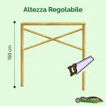 Onlywood Staccionata a Croce S. Andrea in Pino Certificato (misure L 150cm x H 150cm) - Modulo iniziale con 2 piantoni-80738