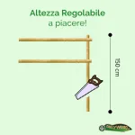 Onlywood Staccionata a 2 traverse in Pino certificato due fori (misure L150cm x H 150cm) - Modulo continuativo con 1 piantone-80747