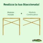 Onlywood Staccionata in Legno a Croce Sant'Andrea in Pino. Dimensioni (misure L 150 centimetri x H 150 centimetri). Modulo continuativo con 1 piantone-80722