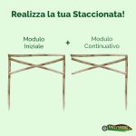 Onlywood Staccionata Croce S. Andrea in Castagno scortecciato (dimensioni L 150cm x H 150cm) - Modulo continuativo con 1 piantone-80778