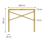 Onlywood Staccionata in Legno a Croce Sant'Andrea in Pino. Dimensioni (misure L 200 centimetri x H 150 centimetri). Modulo iniziale con 2 piantoni-0