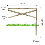 Onlywood Staccionata Croce S. Andrea in Castagno scortecciato (dimensioni L 150cm x H 150cm) - Modulo continuativo con 1 piantone-0