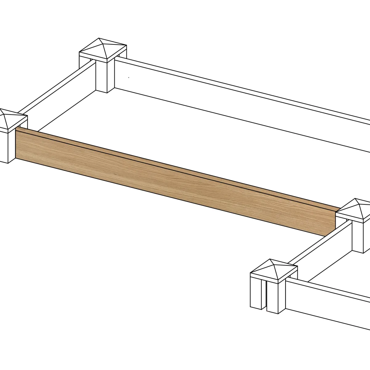 Onlywood Orto rialzato componibile LEGORTO - Perlina in Legno trattato larghezza 100 x 13 cm - Spessore 2 cm