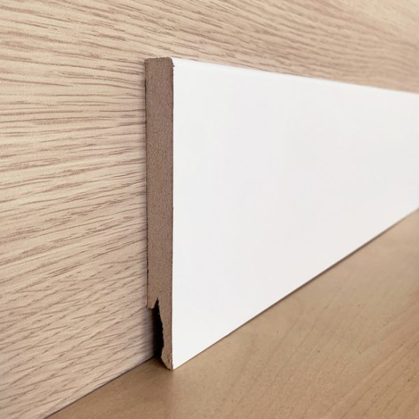 CAMPIONE - Battiscopa MDF Bianco Liscio - 14 x 120 mm - Asta da 2,4 m - Verniciabile-0