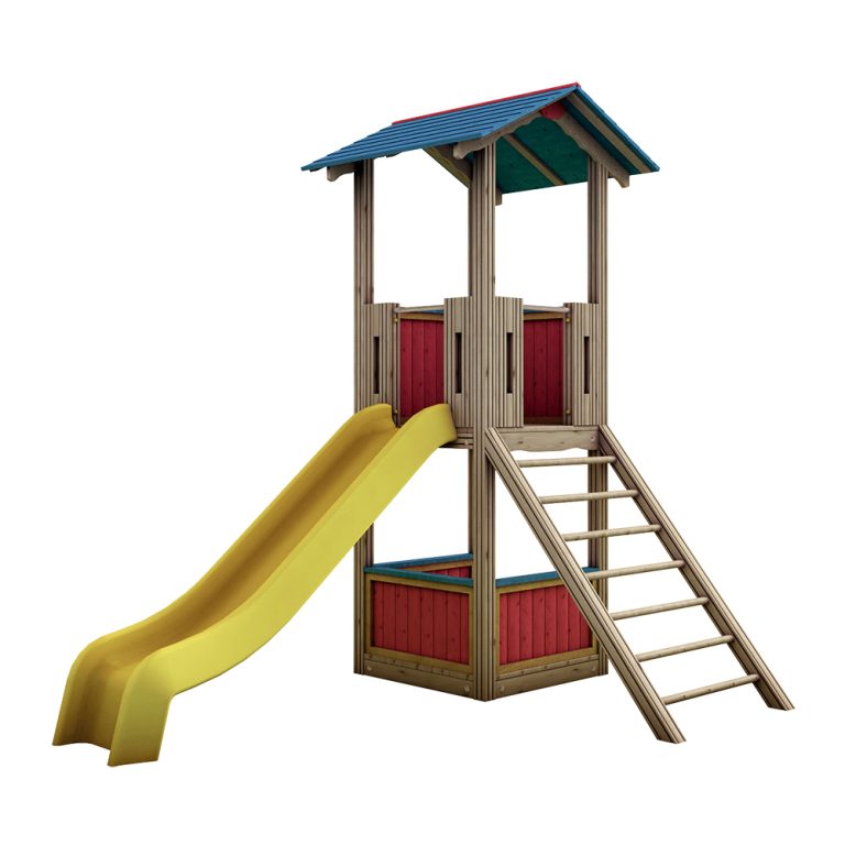Parco giochi in Legno Torre COUNTRY con Scivolo - Giochi per Parchi pubblici -0