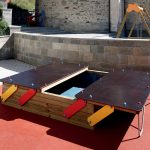 Sabbiera per Bambini RICCIO 350 X 210 cm con Coperchio- Giochi per Parchi pubblici -83134