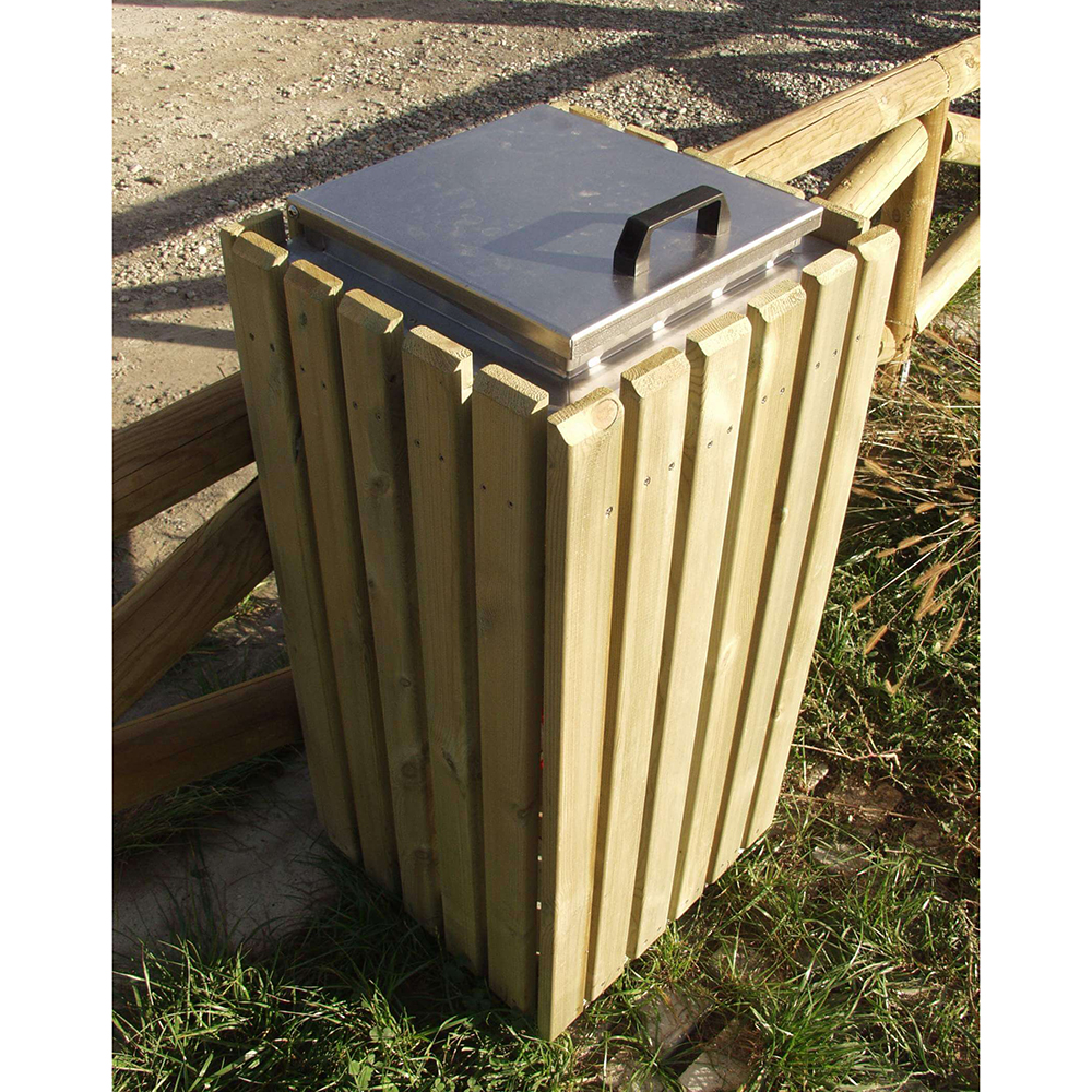 Cestino Arredo Urbano LINDO 50 x 50 x 95 h cm-0