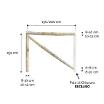 Onlywood Staccionata in Legno Rustica con traversa diagonale in Castagno Scortecciato PREZZO a Campata 150/200 cm - foto 4